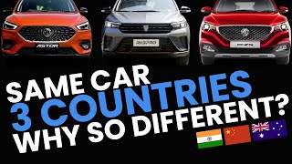 MG Astor, MG ZS & Roewe RX3 - Differences by Country