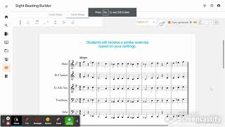 MakeMusic Cloud Sight Reading Builder