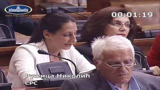 Ružica Nikolić: Mi u SRS smatramo da je potpuno bespotrebno definisanje pojmova u tekstu zakona