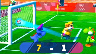 Mario and Sonic at the Tokyo 2020 Olympic Games Football Team Mario vs Team Wario , MetalSonic