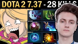 Invoker Gameplay Miracle with 28 Kills and Octarine - Dota 7.37