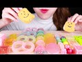 【asmr】日本のレインボースイーツ みずのいろ、グミフチェル、ミックスゼリー、マシュマロ、チュイキャンディーを食べる【咀嚼音】