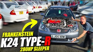 Crashing an Evo Party in a K24 FRANKENSTEIN Civic Type-R!