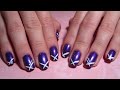 tutorial simple purple and white nail design