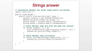 CS 312 - String test methods (methods that return a boolean value)