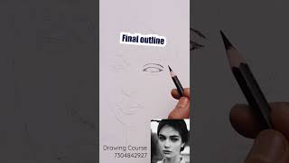 Portrait Outline Drawing Technique #drawingbasics #portraitdrawing #shorts #shortsfeed #drawing