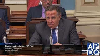 François Legault sous le grill à l'étude des crédits budgétaires 2023-2024 (vidéo intégrale)