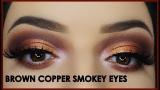 Brown \u0026 Copper Smokey Eye Makeup Tutorial | ABH Subculture