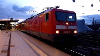 Abfahrt des RegionalExpress (RE1) nach Eisenhüttenstadt mit BR 114