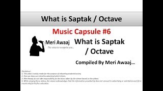 Concept of Saptak or Octave || What is Saptak explained || Music Capsule #6 By Meri Awaaj