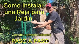 Tutorial Como instalar malla para jardín paso a paso #jardinería #malladeacero #suscribete #sigueme