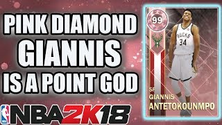 NBA 2K18 PINK DIAMOND GIANNIS ANTETOKOUNMPO IS THE BEST CARD IN NBA 2K18 MYTEAM