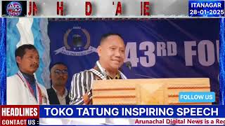 Toko Tatung's Speech Inspires Nyishi Community on ANSU's 43rd Foundation Day Celebration.