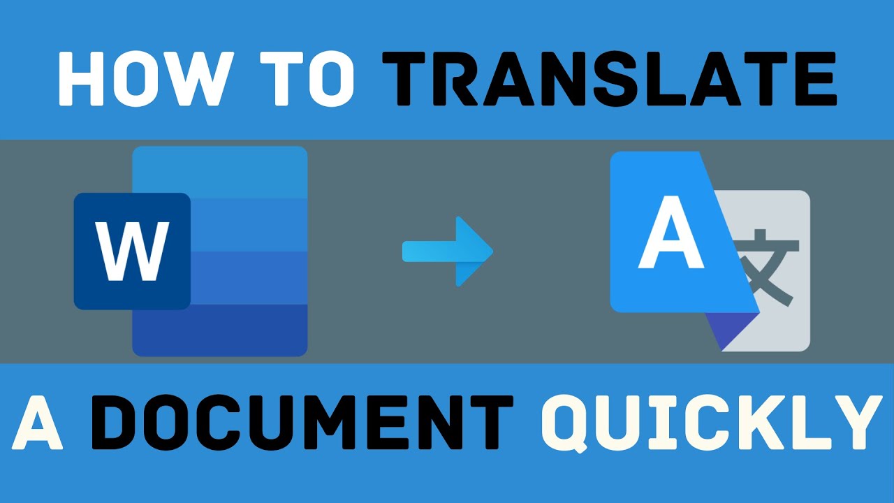 How To Translate Any Document Quickly Using Google Translate - YouTube