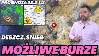 Opady deszczu. Możliwe BURZE w piątek. Śnieg w nocy na północnym wschodzie. Prognoza