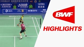 TOTAL BWF Thomas \u0026 Uber Cup Finals 2016 | Badminton SF-Thomas Cup-MAL vs DEN-Highlights