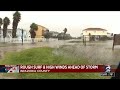 Rough surf and high winds in Brazoria County ahead of strom