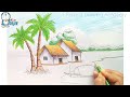 how to draw a landscape .... step by step