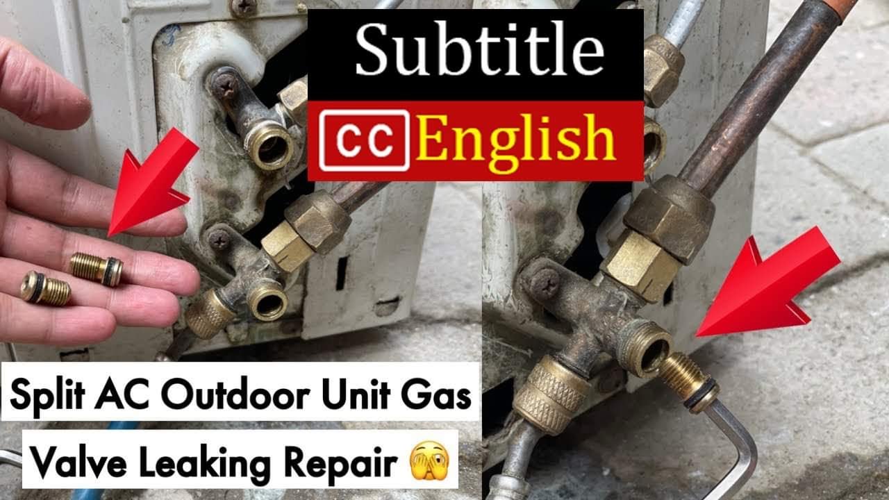 How To Solve Split AC Outdoor Unit Gas Service Valve Leaking Problem ...