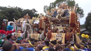 2016年 的形・湊神社秋祭り宵宮 三台練り１