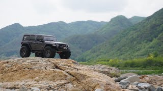 1/10 Scale SCX10-III Jeep Rubicon JL #12 | Slow motion for realistic driving.