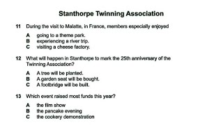 Stanthorpe twinning association IELTS listening Cambridge 19| HD audio | 1080p