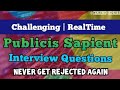 Publicis Sapient Interview Questions | Healthcare