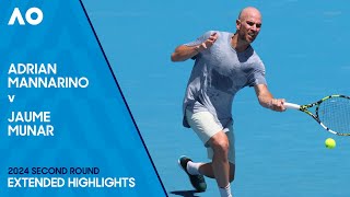 Adrian Mannarino v Jaume Munar Extended Highlights | Australian Open 2024 Second Round