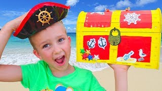 Children Found Toy Pirate Treasures Video for kids from Vlad and Nikita