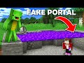 How Mikey and JJ Found SECRET PORTAL BASE ? Pranks with FAKE PORTAL !  - Minecraft (Maizen)