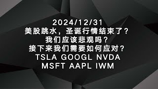 2024/12/31美股跳水，聖誕行情結束了？我們應該悲觀嗎？接下來我們需要如何應對？TSLA GOOGL NVDAMSFT AAPL IWM