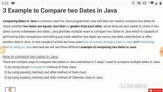 #date #compare #java Compare Date using java with example