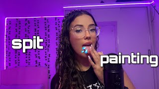 ASMR - INTENSE SPIT PAINTING YOUR FACE | intense mouth sounds 💦(makeup)