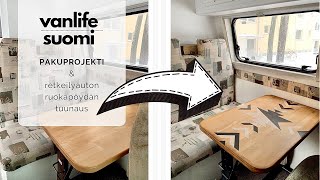 Retkeilyauton ruokapöydän tuunaus  ▶︎▷‣▹▸ PAKUPROJEKTI JATKUU 🛠 Pöydän vahaus 👩🏼‍🎨 VAN LIFE SUOMI 🚐💨