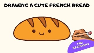 how to draw french bread easy and step by step