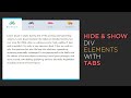 Hide and show div elements with tabs using HTML CSS and Jquery | CSS Tabs