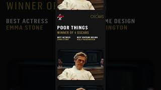 Poor Things is officially a four times @Oscars WINNER! #PoorThings #Oscars #Film