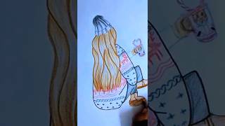 Girl with long hair Back side 💓 Drawing #Viral shorts #Trending