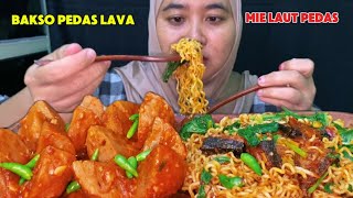 BAKSO HOT SAUS LAVA‼️MIE IKAN LAUT PEDAS ALA AKU BIKIN NAGIH