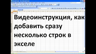 Как в экселе добавить сразу несколько строк