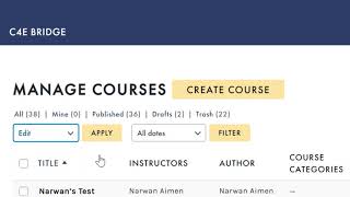 C4EBridge | Manage Courses - Getting Started