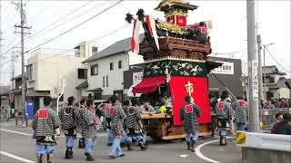 富貴区・富貴市場区祭礼試楽祭　2024年4月6日　本若車・天王丸　午後曳き廻し（市場会館→高浜別れ→白山神社）