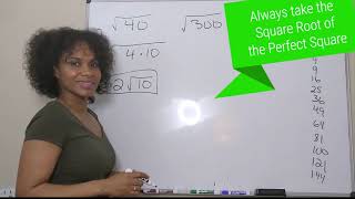 Simplest Radical Form Using Perfect Squares