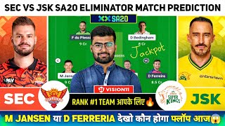 SEC vs JSK Dream11 | SEC vs JSK Dream11 Prediction | SEC vs JSK SA20 Dream11 Prediction Team Today