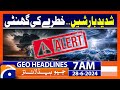 Heavy Rain Predicted.. Weather Update | Geo News at 7 AM Headlines | 28th June 2024 #headline