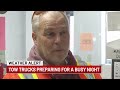 tow truck drivers prepare for snowfall