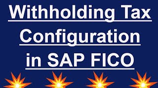 Withholding tax_1 configuration in sap fico / TDS configuration in sap fico / Call @ +91 7416797921