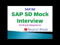 SAP SD Mock Interview for 3 to 8 years experience ||ECC||S/4 HANA||