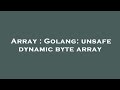 Array : Golang: unsafe dynamic byte array