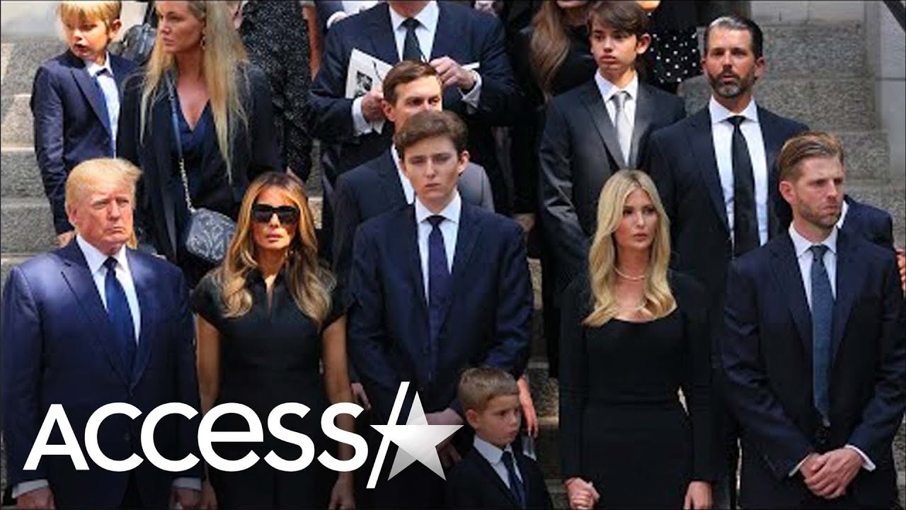 Barron Trump Towers Over Donald Trump & Family At Ivana's Funeral - YouTube